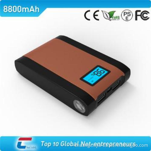 battery power bank with LCD display and big LED torch